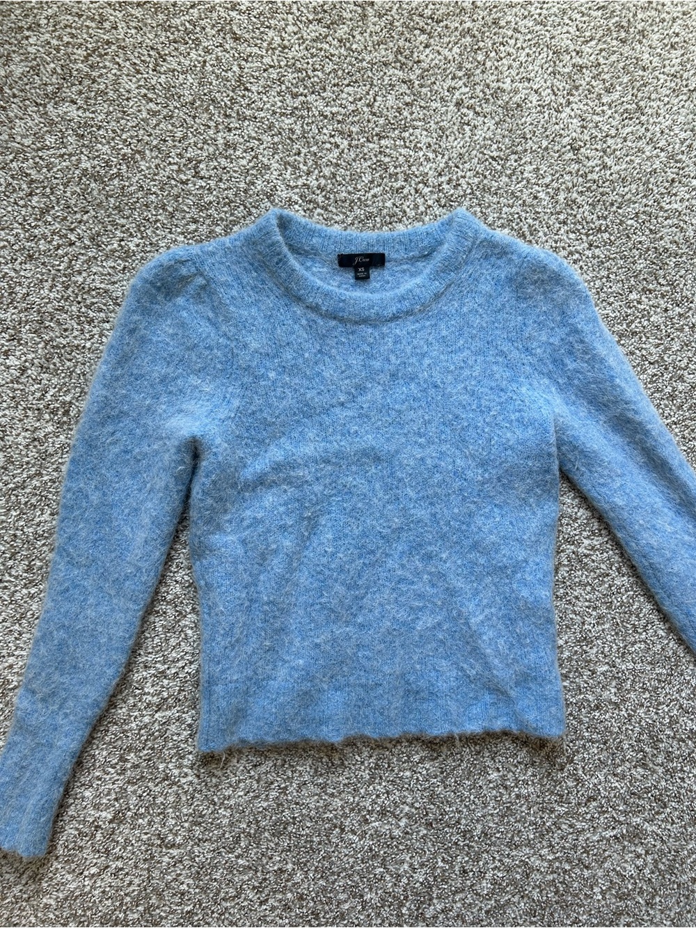 J. Crew Sky Blue Fuzzy Crewneck Sweater